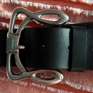 Siplada black leather belt for ladies